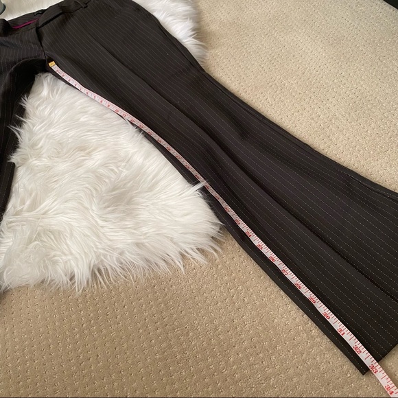 PAUL SMITH BLACK LABEL Brown Wool Striped Full Length Trousers - Picture 9 of 10